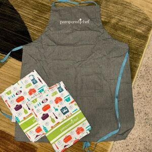 Pampered chef apron and towels